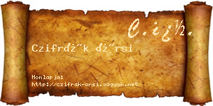 Czifrák Örsi névjegykártya